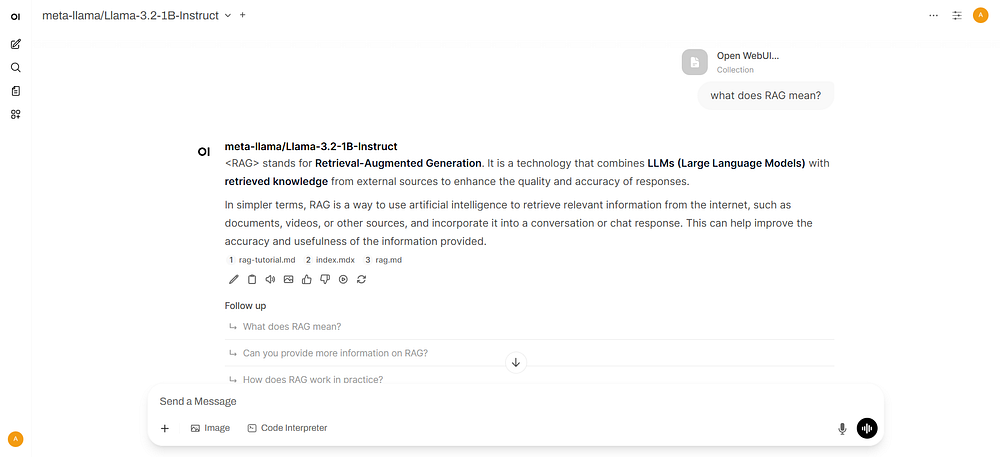 chat with RAG demo