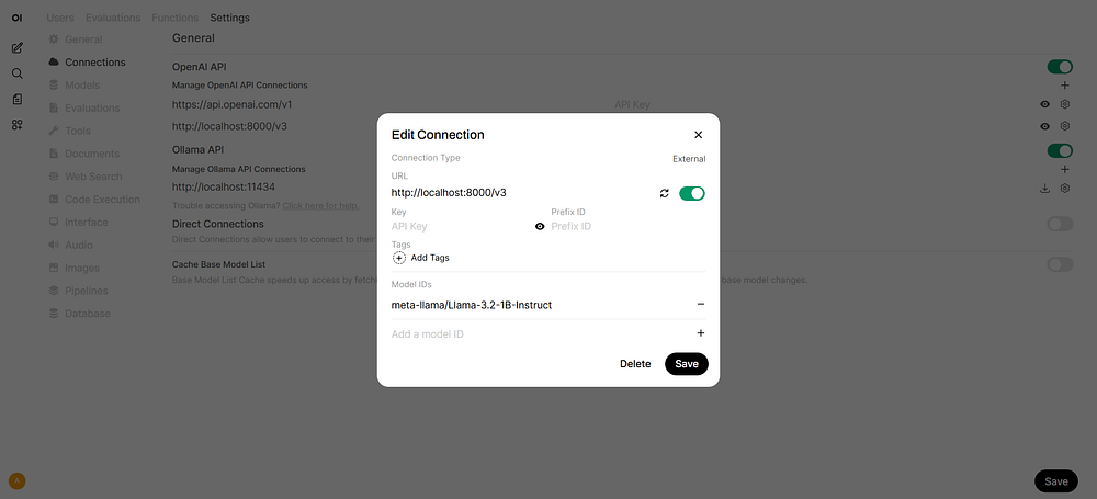 connection setting