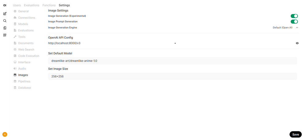 image generation setting