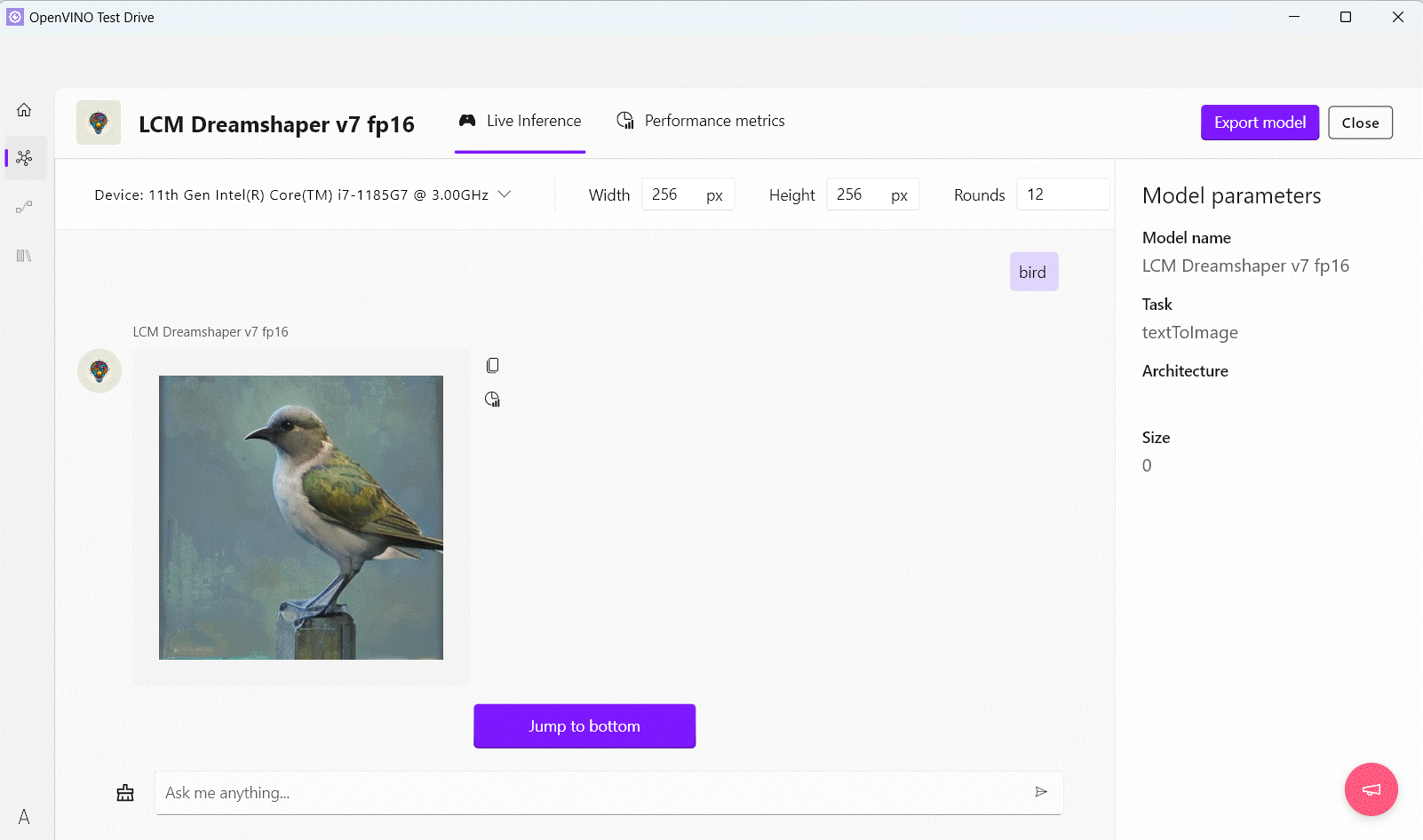 image generation with a chosen LLM