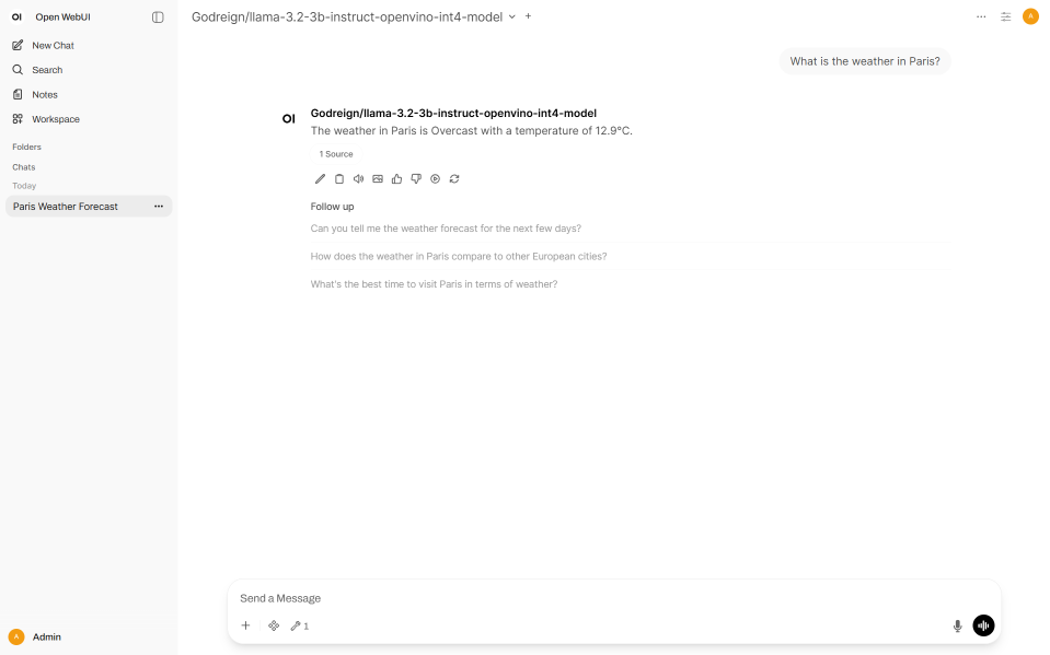 chat with AI Agent demo