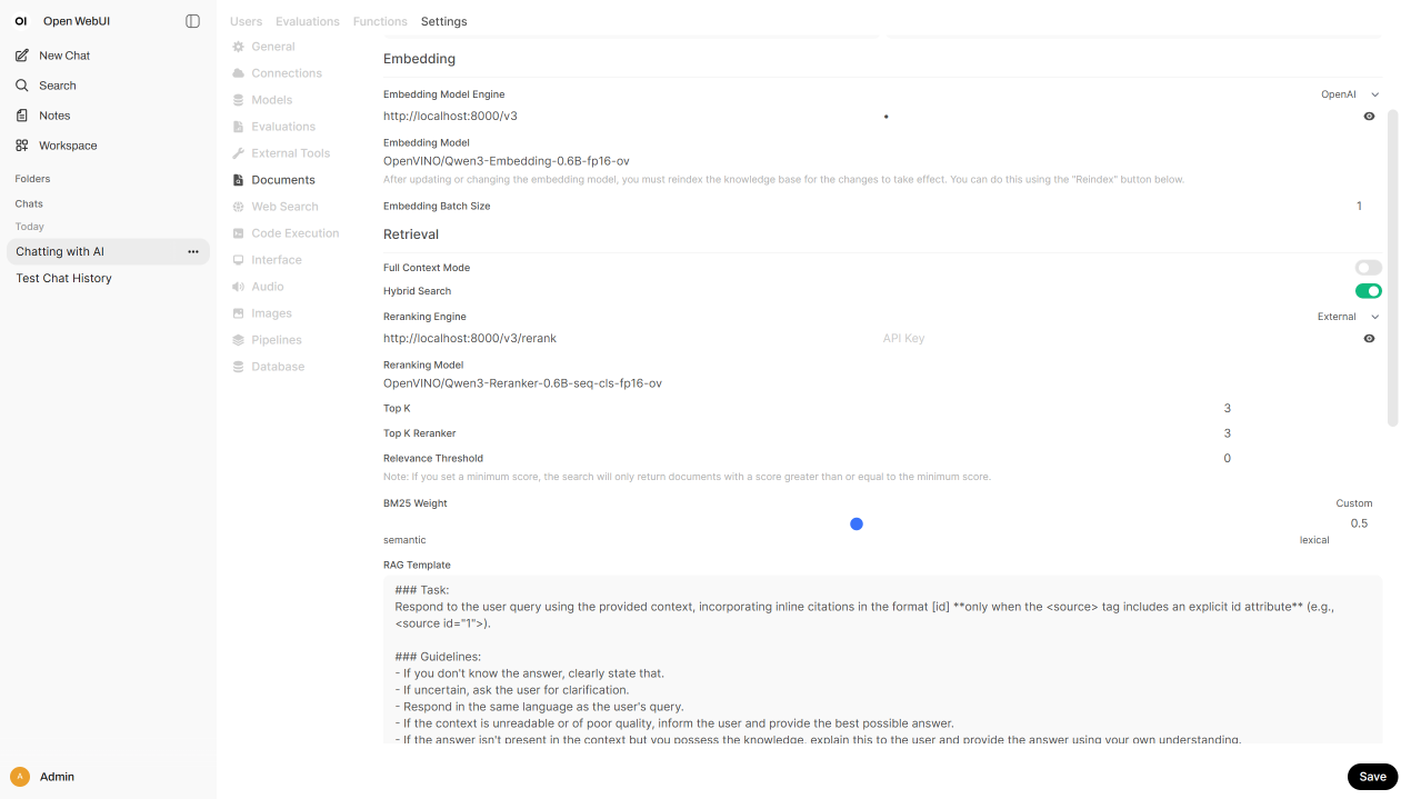 embedding and retrieval setting