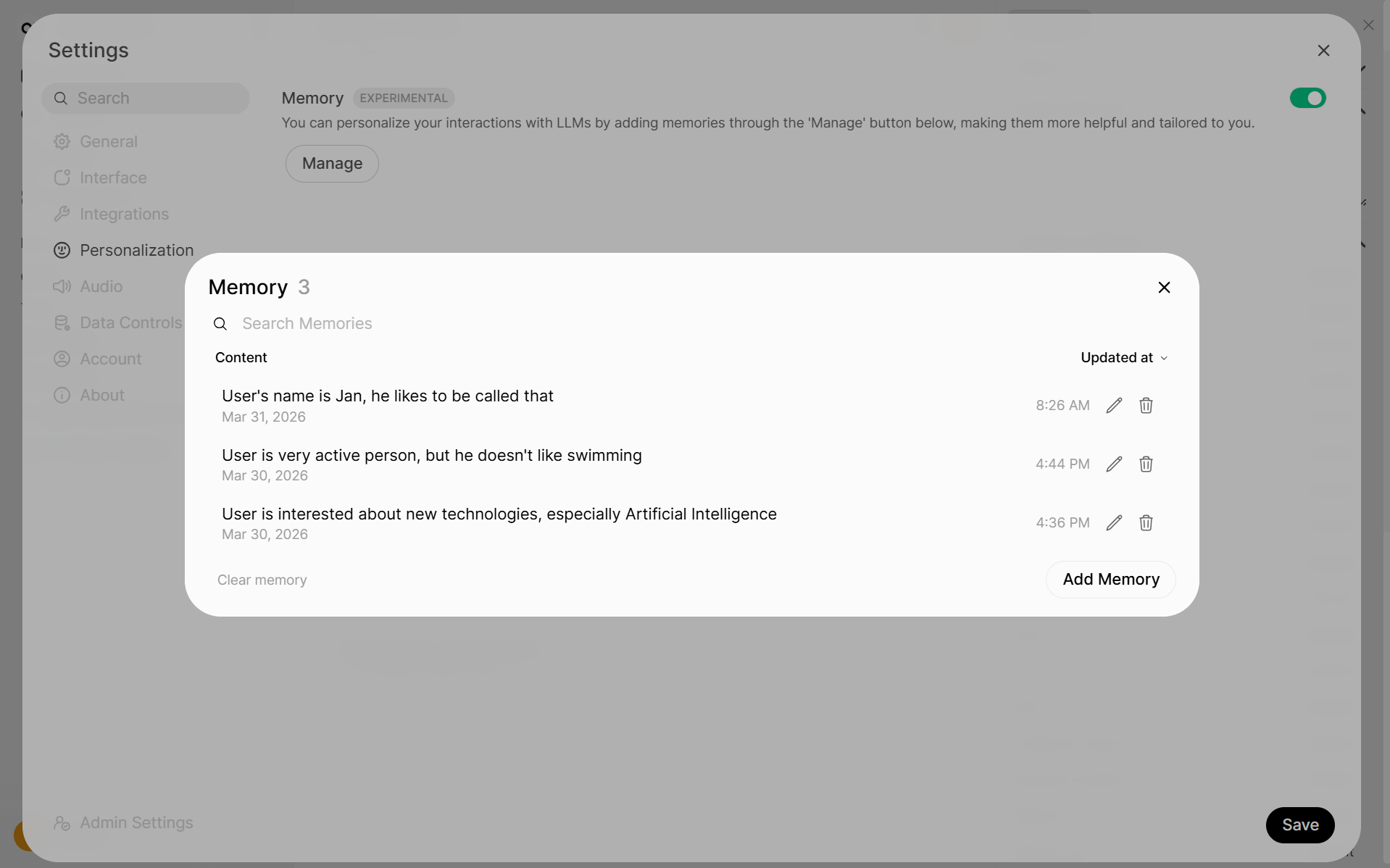 multiple memory records